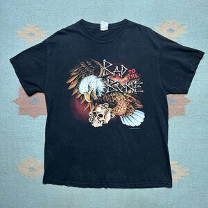 Vintage graphic t shirt bad to the bone Eagle skull Thunder sportswear large